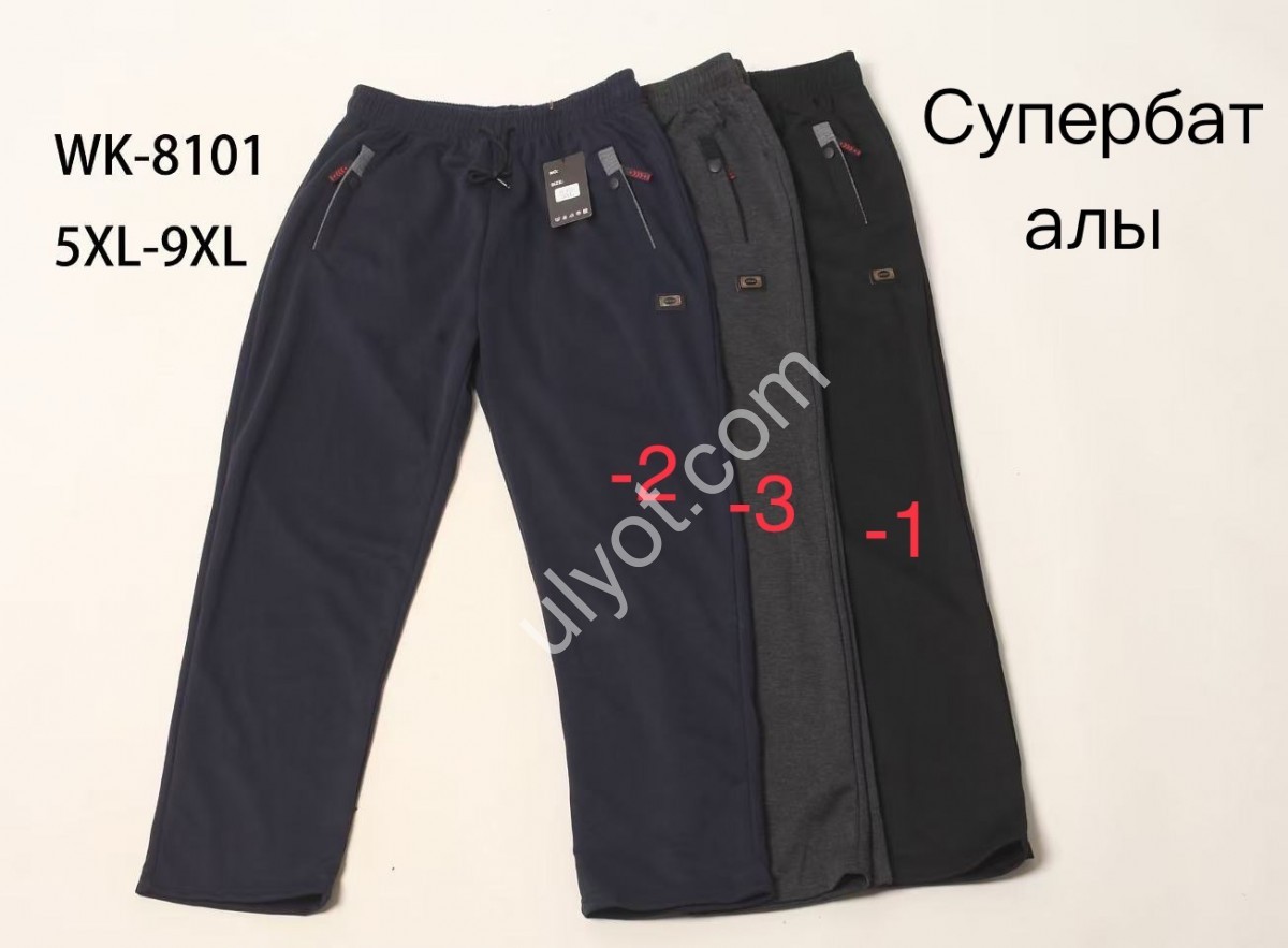 СПОРТ.ШТАНЫ (5XL-9XL) ПРЯМОЙ ЧЕРНЫЙ-1 8101-1