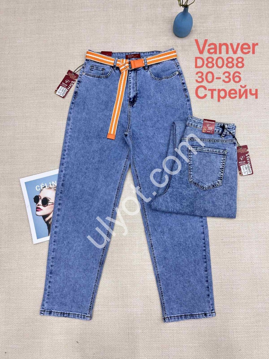 ДЖИНСЫ VANVER (30-36) СВ.СИНИЙ 8088