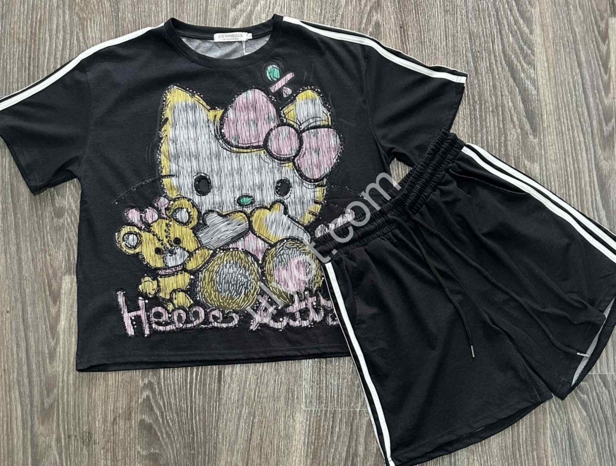 КОСТЮМ KITTY (M-XL) Т.СЕРЫЙ+СЕРЫЙ 8510