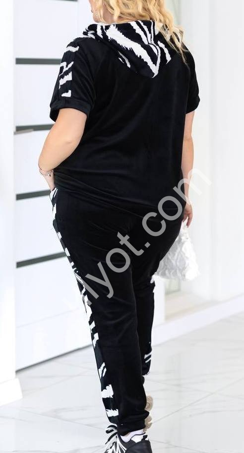 КОСТЮМ (48-62) ЧОРНИЙ+БІЛИЙ 914