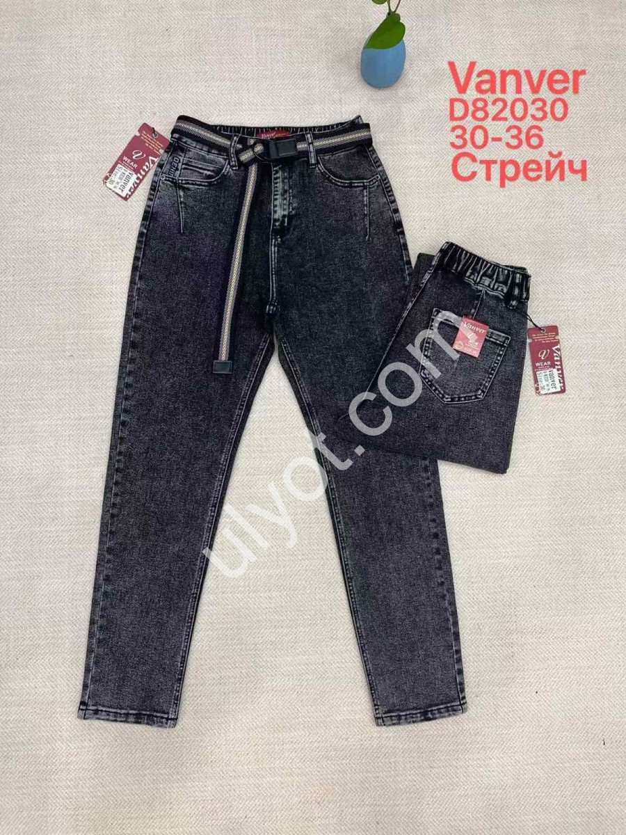 ДЖИНСЫ VANVER (30-36) Т.СЕРЫЙ 82030