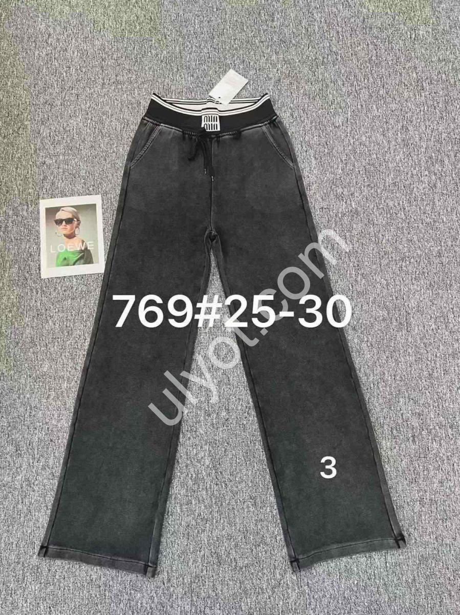 ДЖИНСЫ MIU40 (25-30) Т.СЕРЫЙ 769
