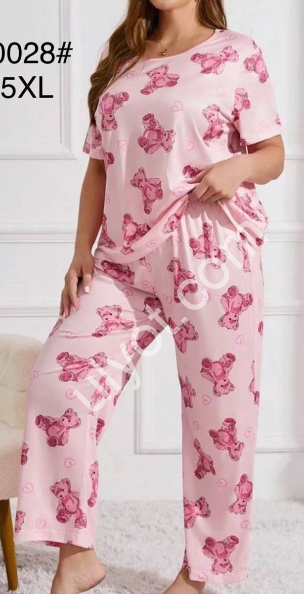ПІЖАМА ВЕДМЕДИКА (XL-5XL) РОЖОВИЙ N500028