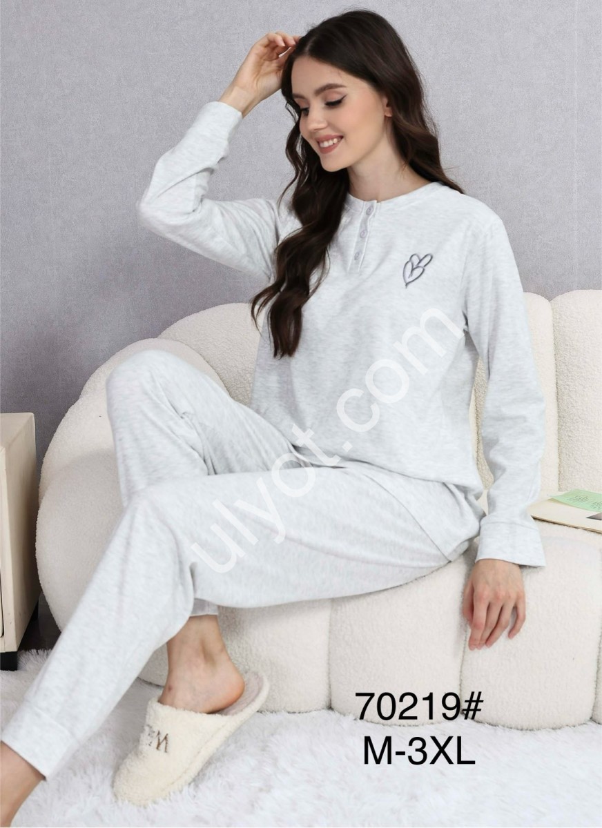 ПІЖАМА (M-3XL) БІЛИЙ 70219