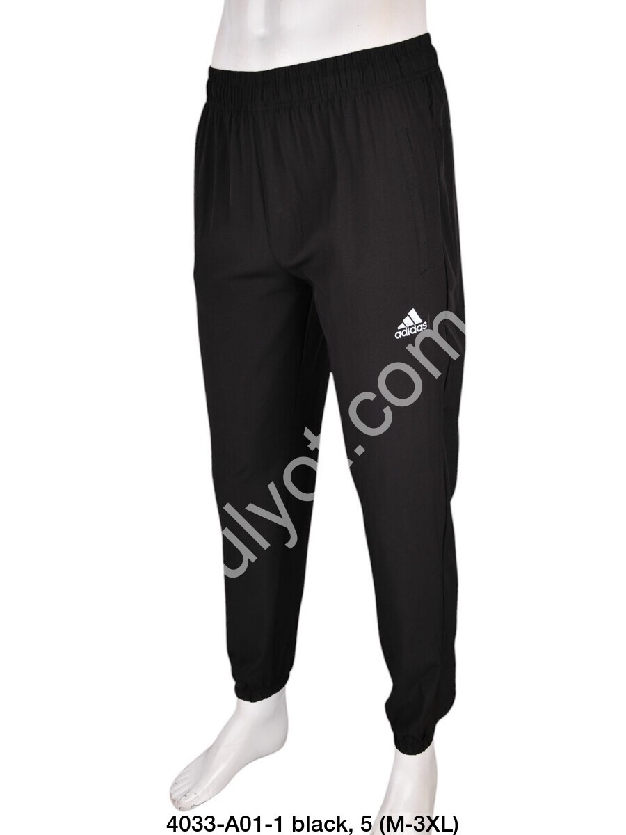 СПОРТ.ШТАНЫ A01 (M-3XL) МАНЖЕТ ЧЕРНЫЙ A01-1