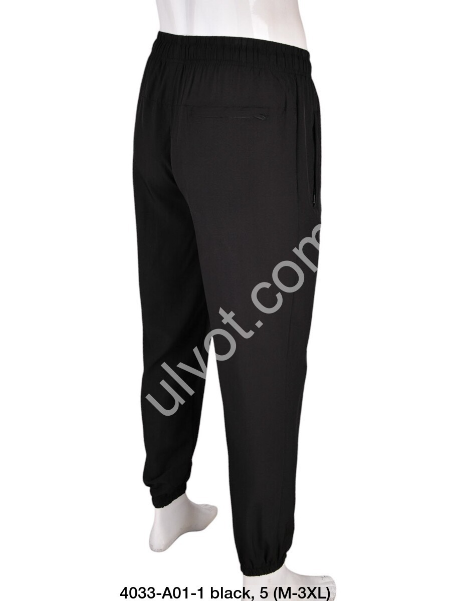 СПОРТ.ШТАНЫ A01 (M-3XL) МАНЖЕТ ЧЕРНЫЙ A01-1