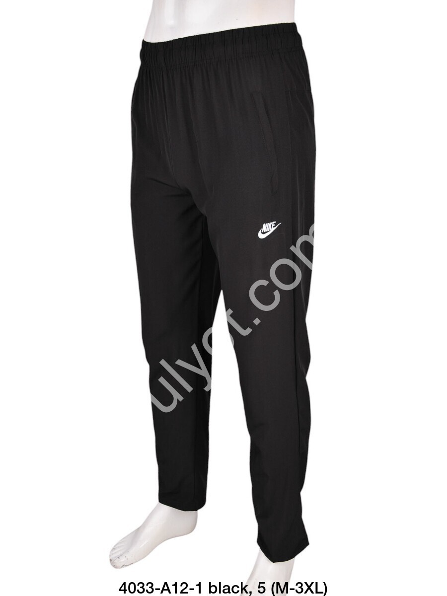 СПОРТ.ШТАНЫ N02 (M-3XL) ПРЯМОЙ ЧЕРНЫЙ A12-1