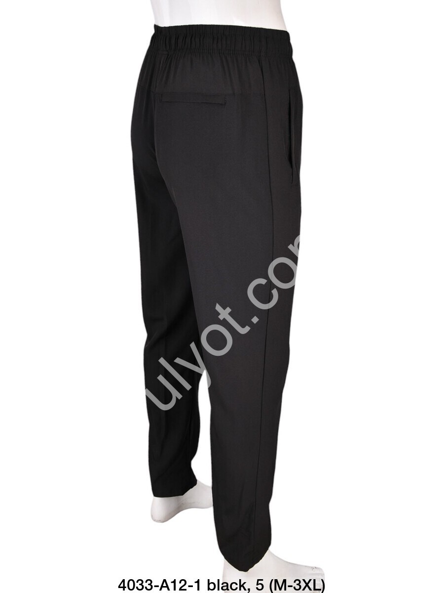 СПОРТ.ШТАНЫ N02 (M-3XL) ПРЯМОЙ ЧЕРНЫЙ A12-1