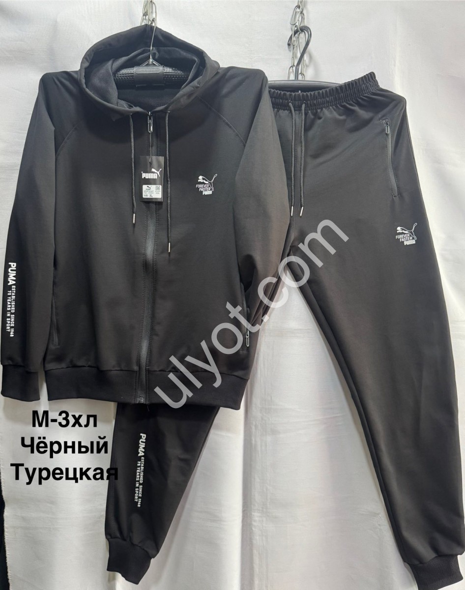 СПОРТ.КОСТЮМ P15 (M-3XL) МАНЖЕТ ЧЕРНЫЙ-1 
