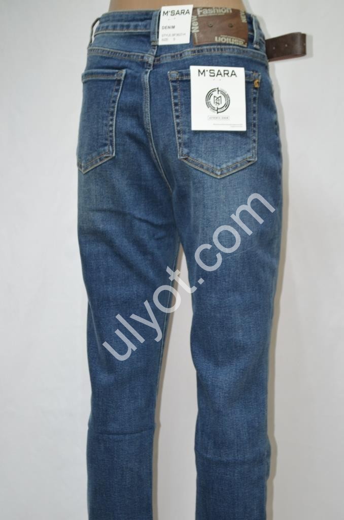 ДЖИНСИ M.SARA (XS-XL) Т.СИНІЙ 3627H