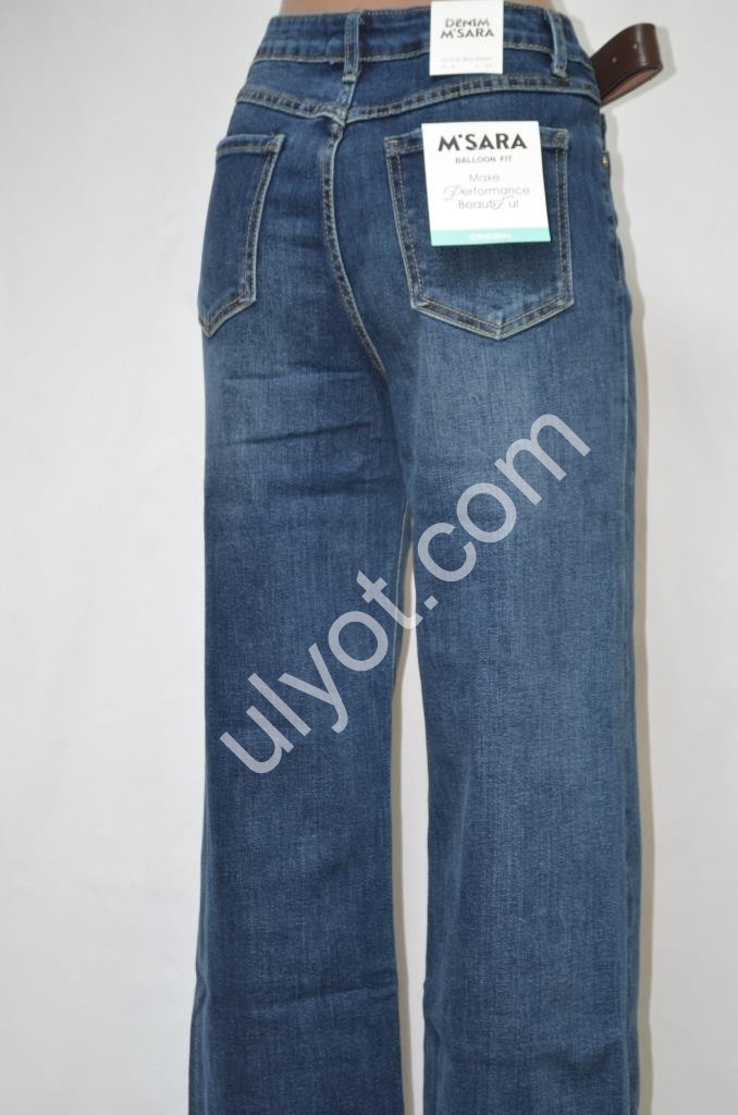 ДЖИНСЫ M.SARA (XS-XL) Т.СИНИЙ 1606H