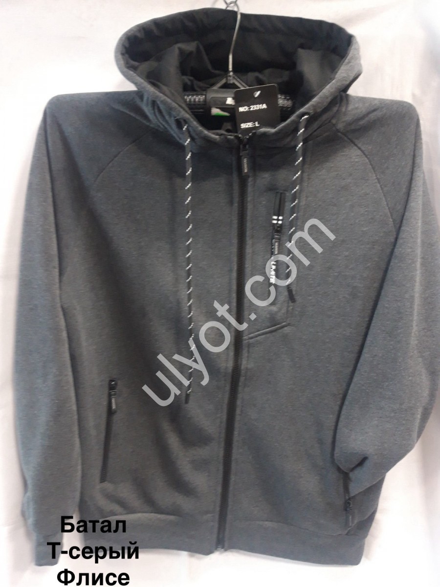 КОФТА (3XL-7XL) ГРАФІТ ФЛІС 2331В