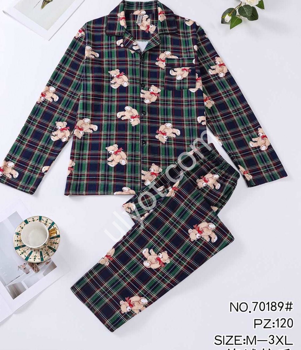 ПИЖАМА (M-3XL) МИШКИ 70189
