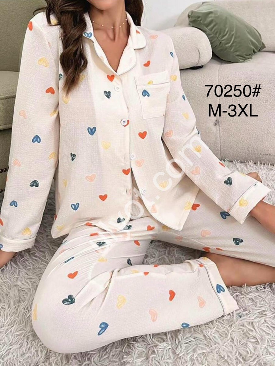 ПИЖАМА (M-3XL) СЕРДЕЧКИ 70250