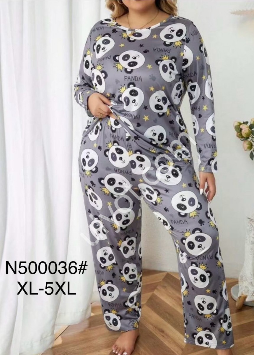 ПИЖАМА ПАНДЫ (XL-5XL) СЕРЫЙ 500036
