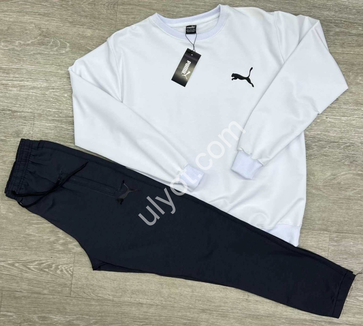 СПОРТ.КОСТЮМ P15 (M-3XL) БІЛИЙ+ГРАФІТ 241/90