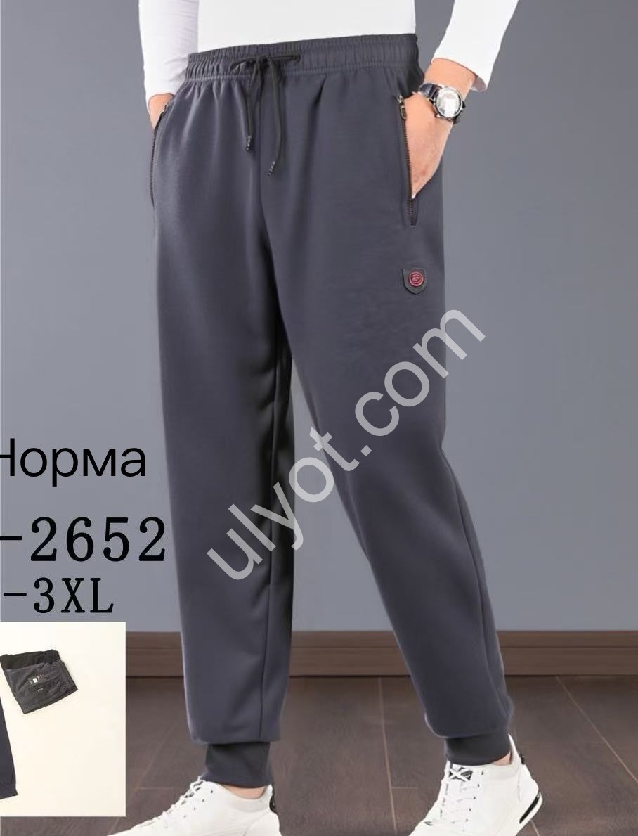 СПОРТ.ШТАНЫ (M-3XL) МАНЖЕТ ГРАФИТ 2652