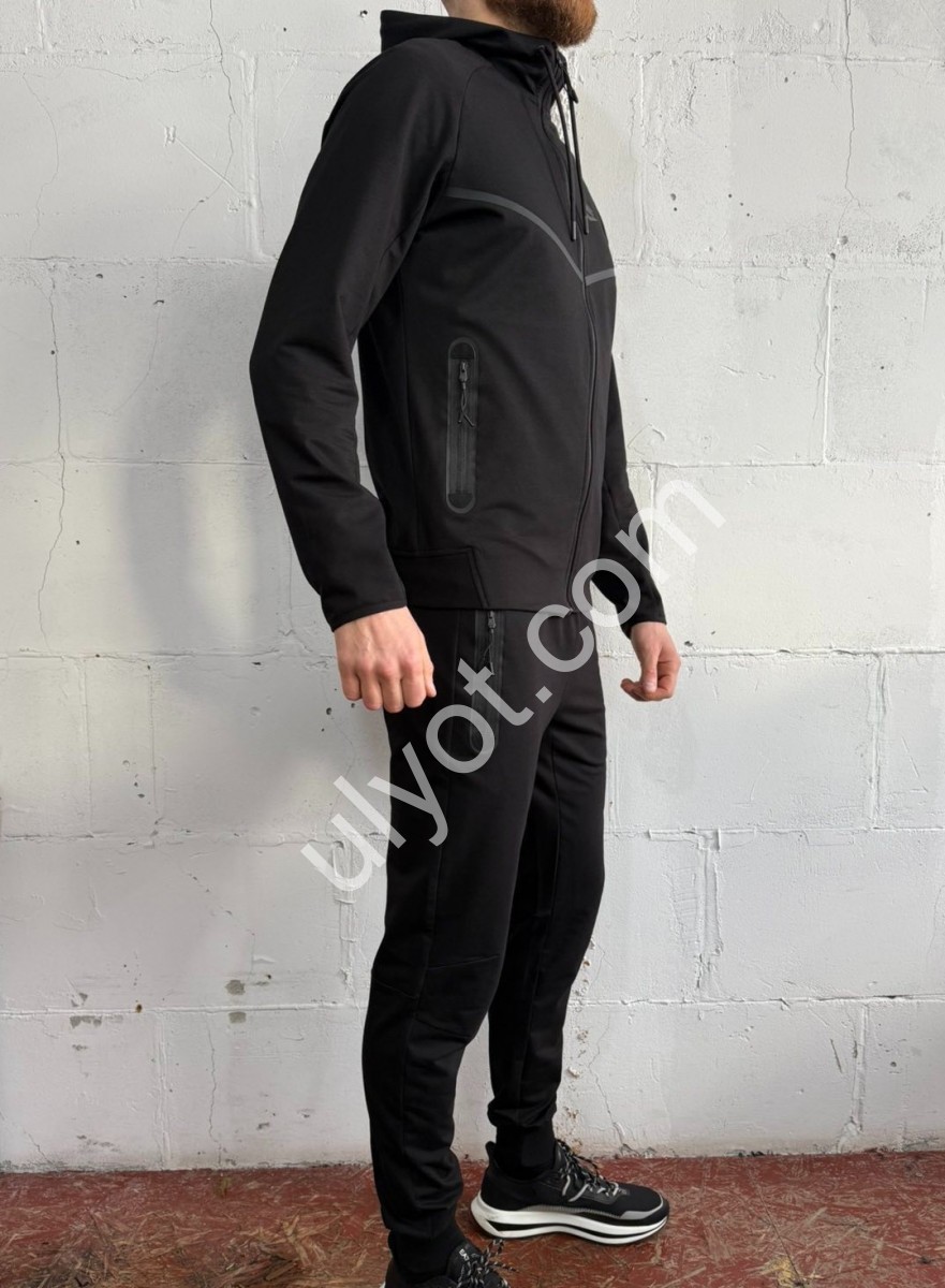 СПОРТ. КОСТЮМ J47 (M-3XL) МАНЖЕТ ЧОРНИЙ K-1