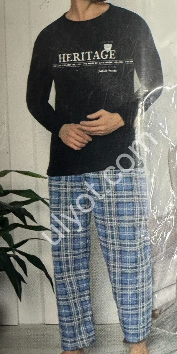 ПИЖАМА (S-2XL) БАЙКА ЧЕРНЫЙ 