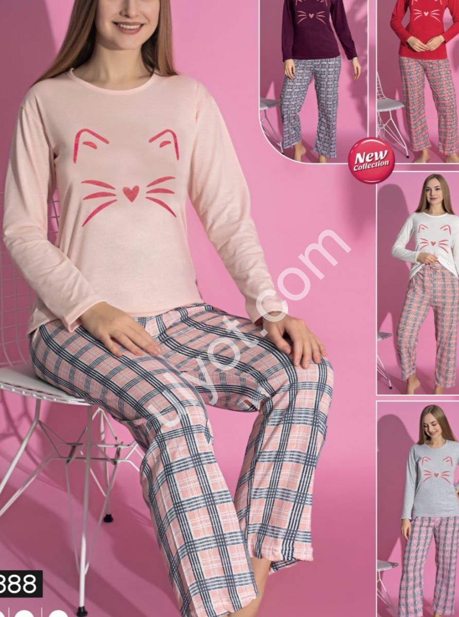ПИЖАМА (M-3XL) БАЙКА МИКС 15888