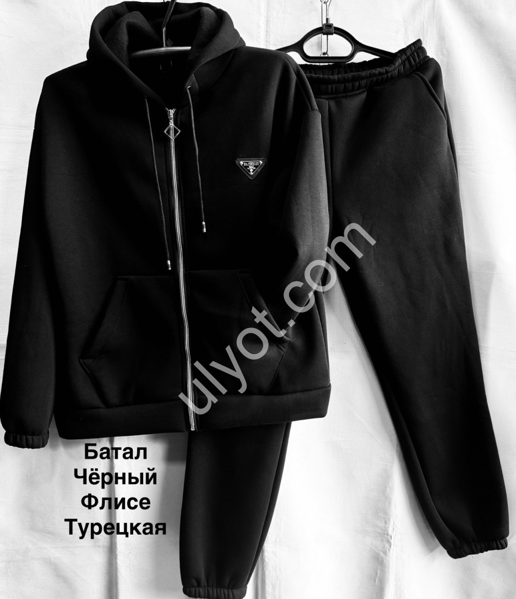 КОСТЮМ F (52-58) ФЛИС МАНЖЕТ ЧЕРНЫЙ 