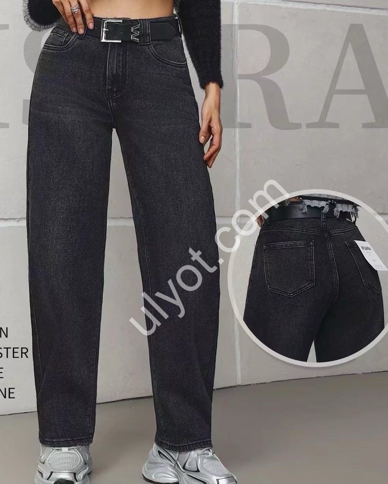 ДЖИНСЫ M.SARA (S-2XL) ГРАФИТ 1030-B