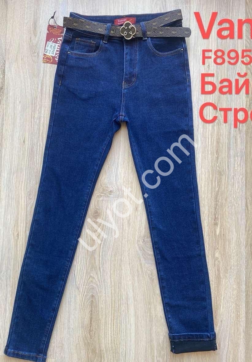 ДЖИНСЫ VANVER (28-33) БАЙКА Т.СИНИЙ F8957