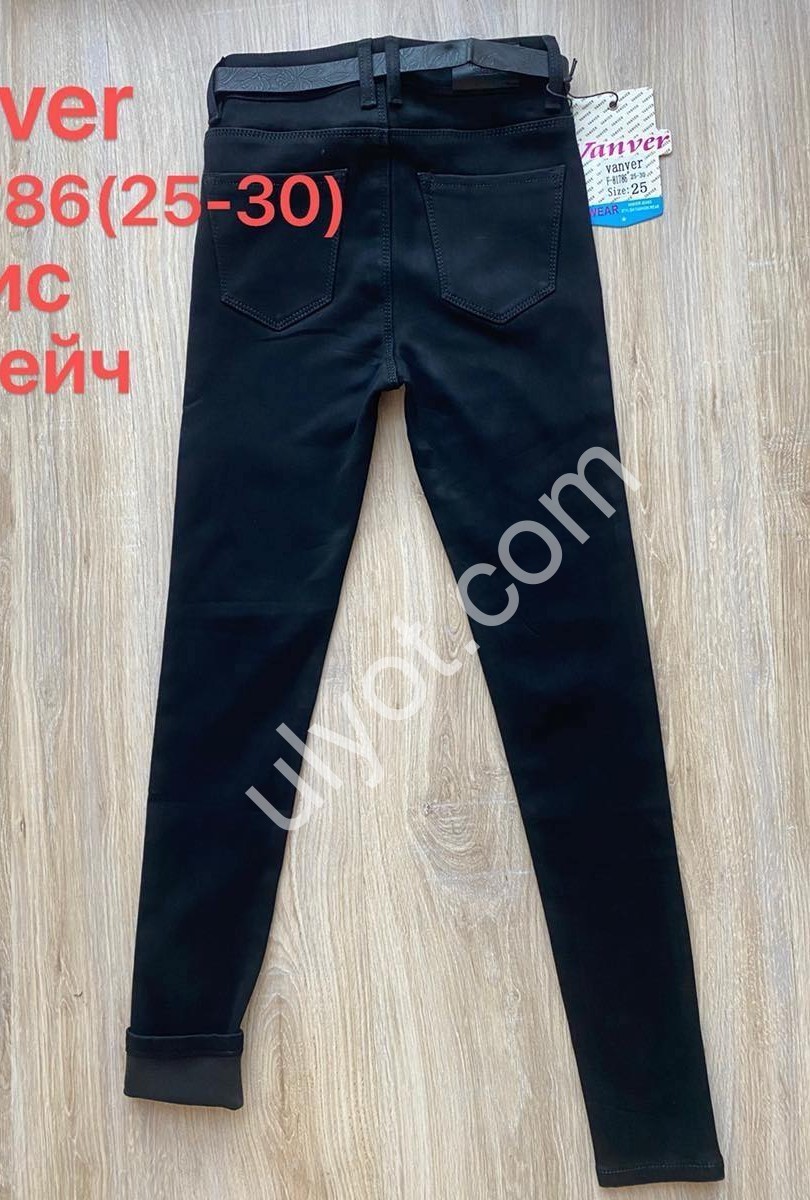 ДЖИНСЫ VANVER (25-30) ФЛИС ЧЕРНЫЙ F81786
