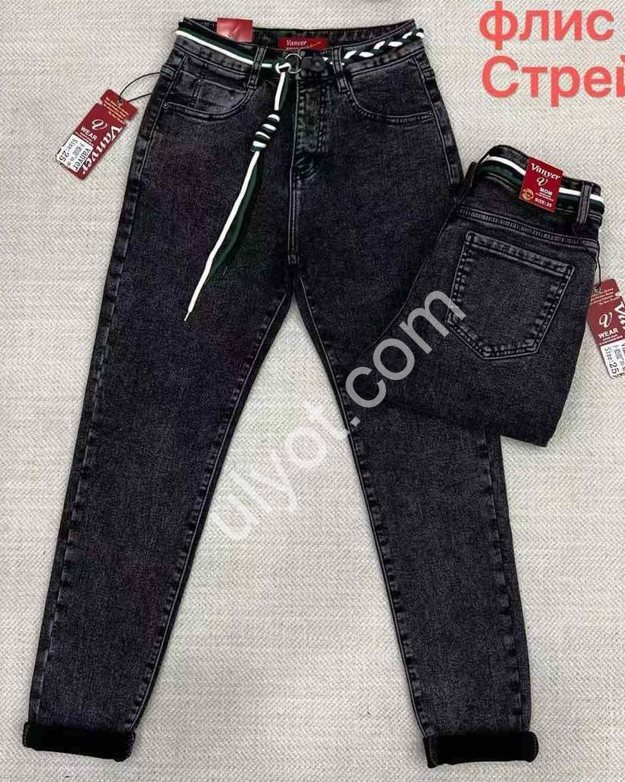 ДЖИНСЫ VANVER (25-30) ФЛИС ГРАФИТ F82102