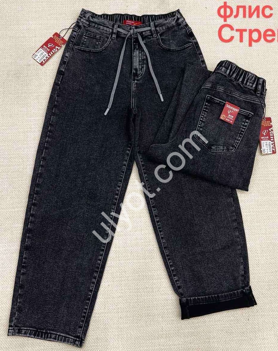 ДЖИНСЫ VANVER (30-36) ФЛИС ГРАФИТ D82113