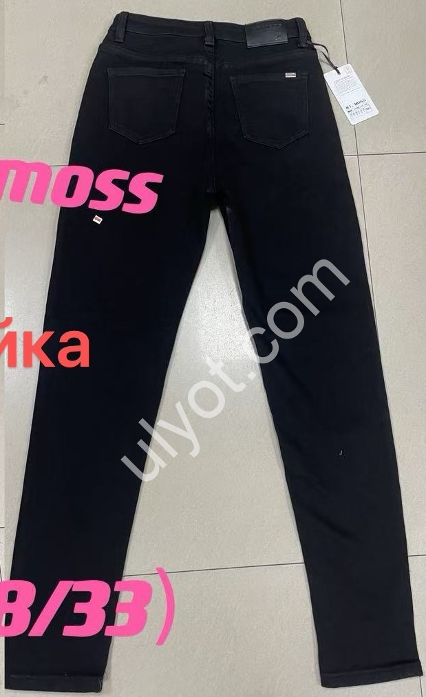 ДЖИНСЫ KT.MOSS (28-33) БАЙКА ЧЕРНЫЙ 212