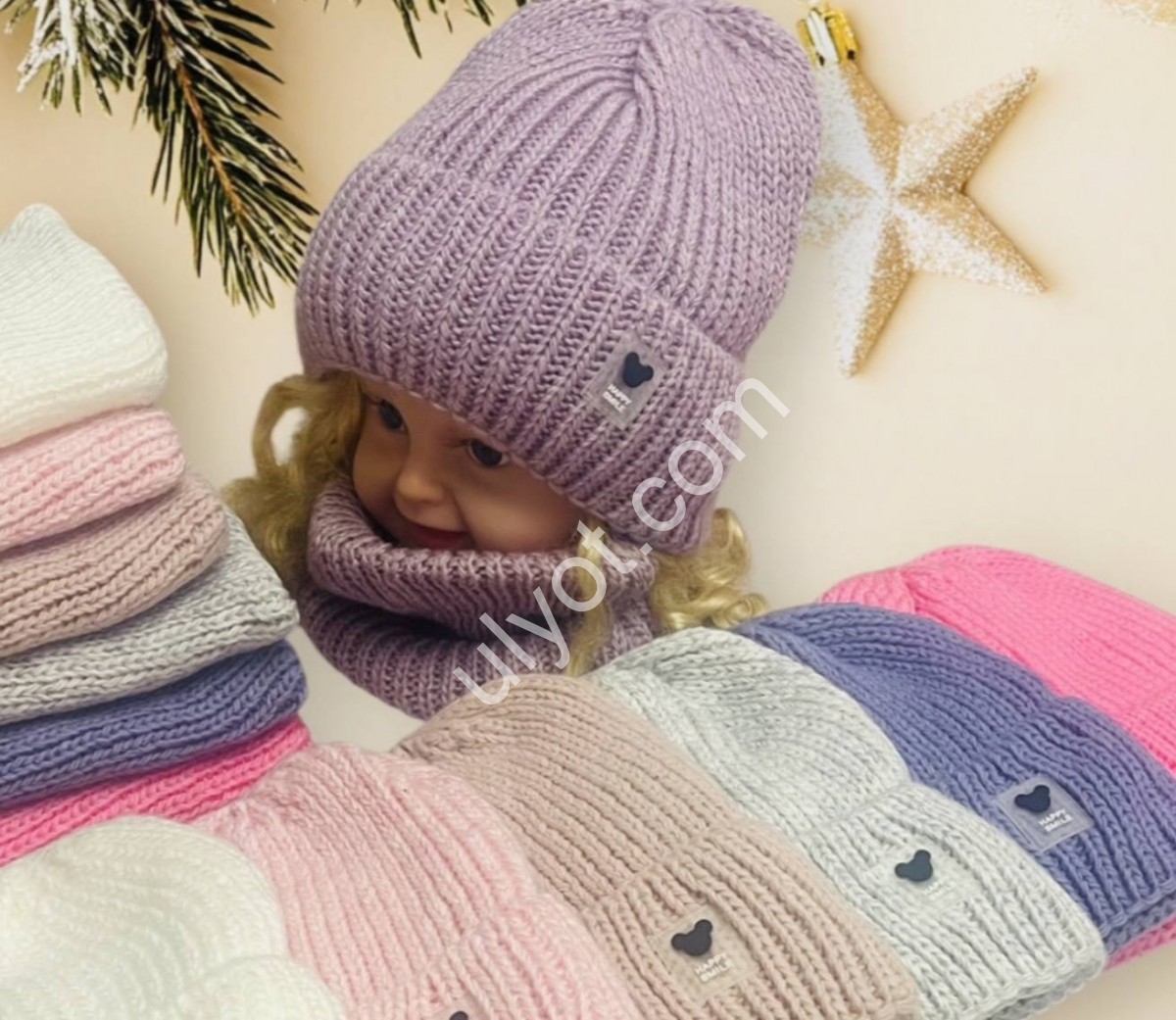 ШАПКА+ХОМУТ-3 (ONE SIZE 50-52) ФЛІС МІКС