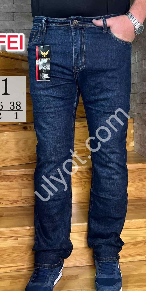 ДЖИНСЫ LONGFEI (32-38) СИНИЙ 363-1