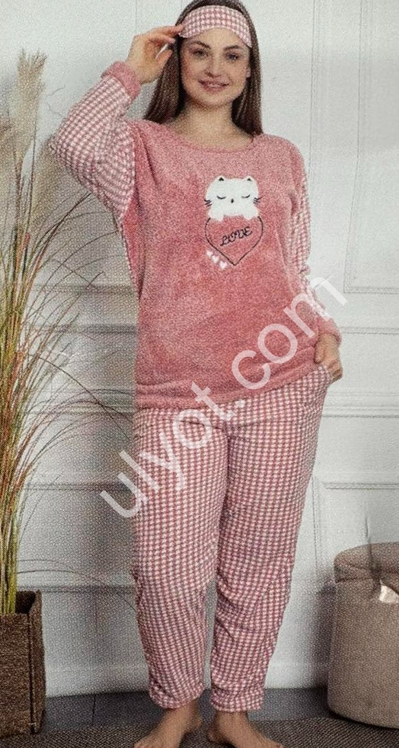 ПІЖАМА (XL-4XL) МАХРА РОЖОВИЙ 02180