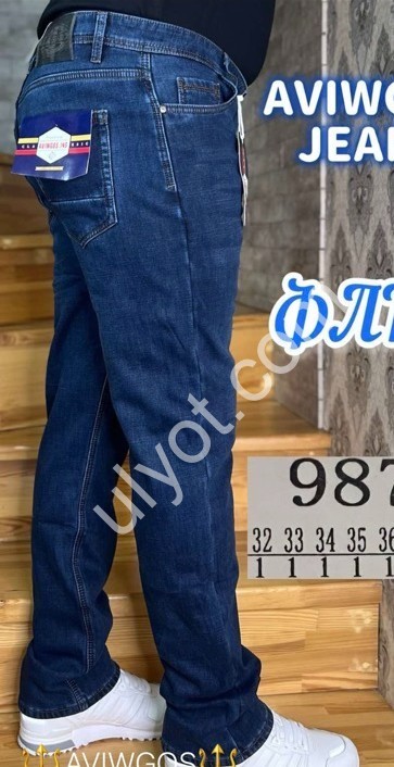 ДЖИНСИ AVIWGOS (32-40) ФЛІС Т.СІНІЙ 9873