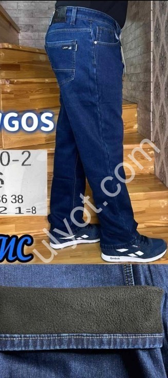 ДЖИНСЫ AVIWGOS (32-38) ФЛИС Т.СИНИЙ 630-2