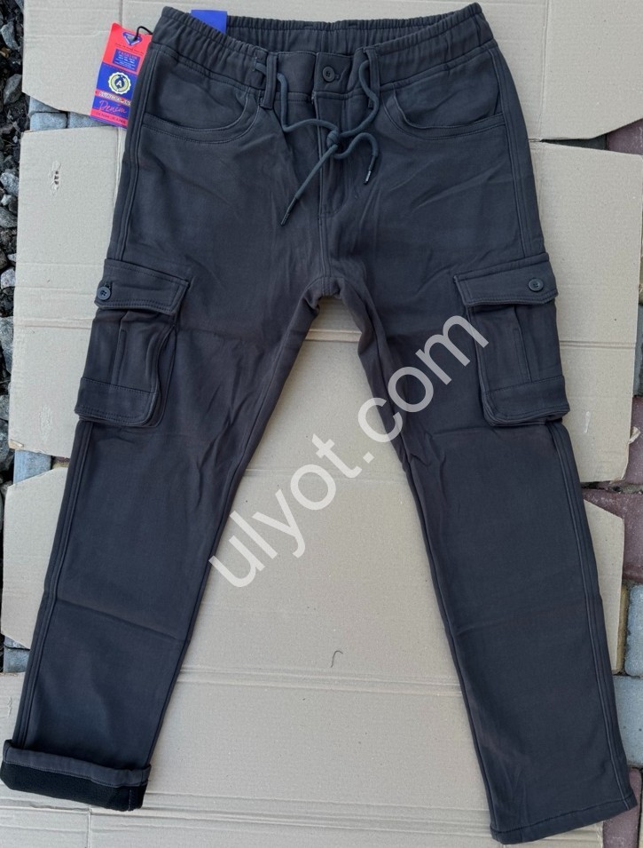 ДЖИНСЫ AVIWGOS (32-42) ФЛИС КАРГО ГРАФИТ 2119