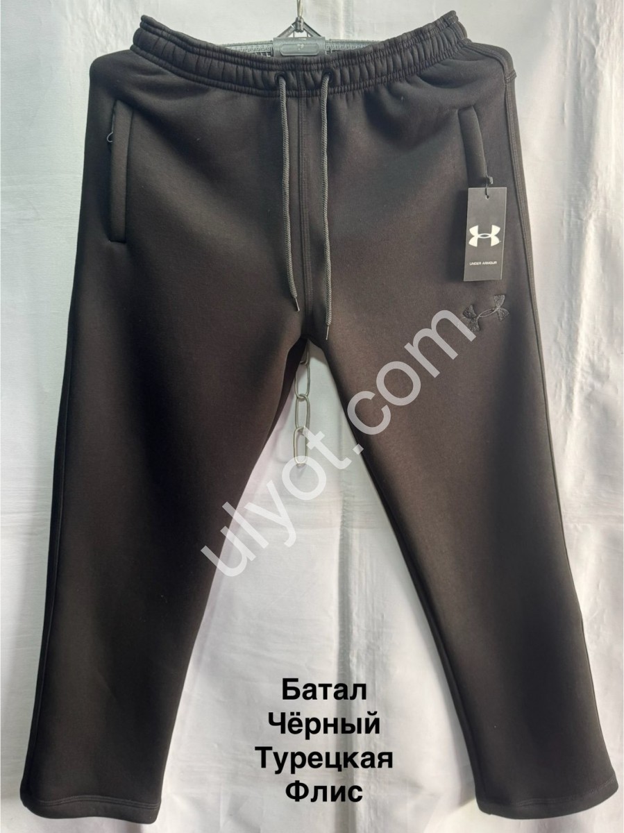 СПОРТ.ШТАНЫ U18 (56-64) ФЛИС ПРЯМОЙ ЧЕРНЫЙ 