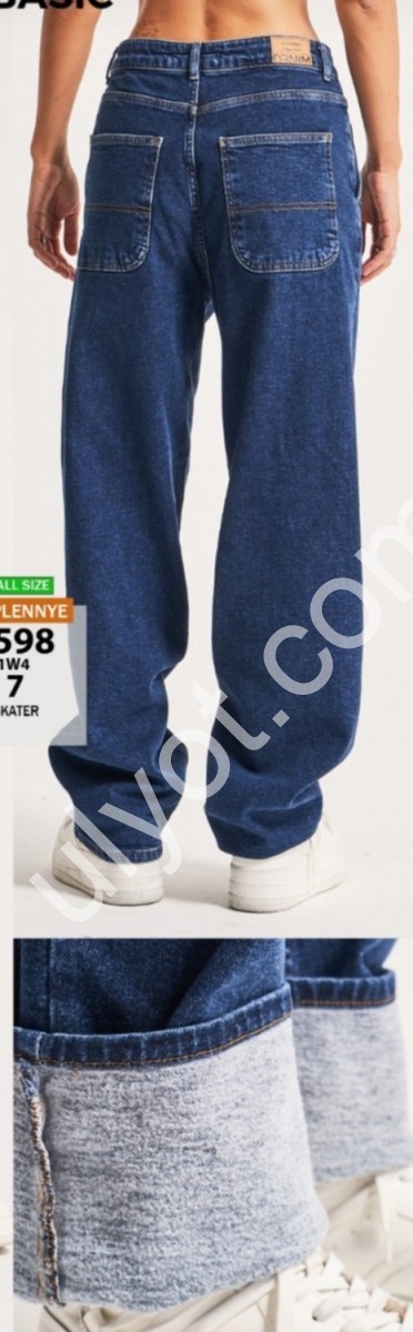 ДЖИНСЫ IT'S BASIC (32-36) БАЙКА Т.СИНИЙ 3598/1w4/7