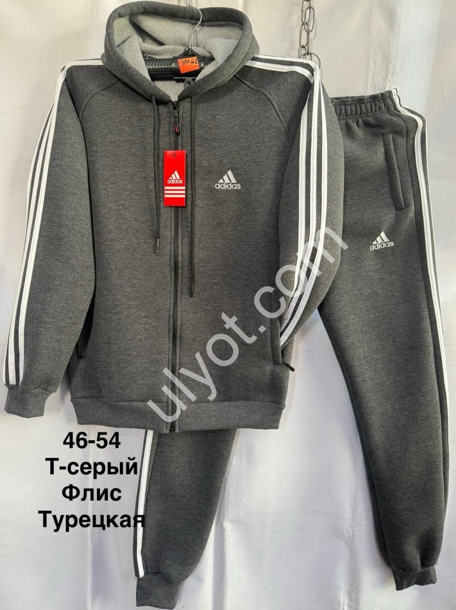 СПОРТ.КОСТЮМ A01 (46-54) ФЛИС МАНЖЕТ Т.СЕРЫЙ 