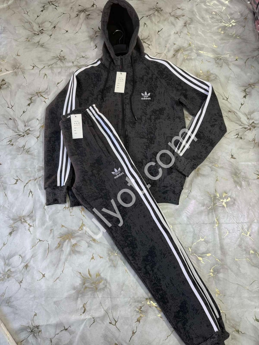 СПОРТ. КОСТЮМ A01 (48-56) МАНЖЕТ ЧОРНИЙ МЕЛАНЖ