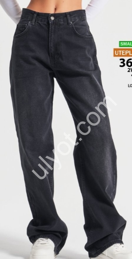 ДЖИНСЫ IT'S BASIC (32-36) БАЙКА ГРАФИТ 3628/2w4/1