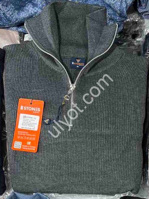 СВИТЕР VIP STONES (M-2XL) ОЛИВКА 5955