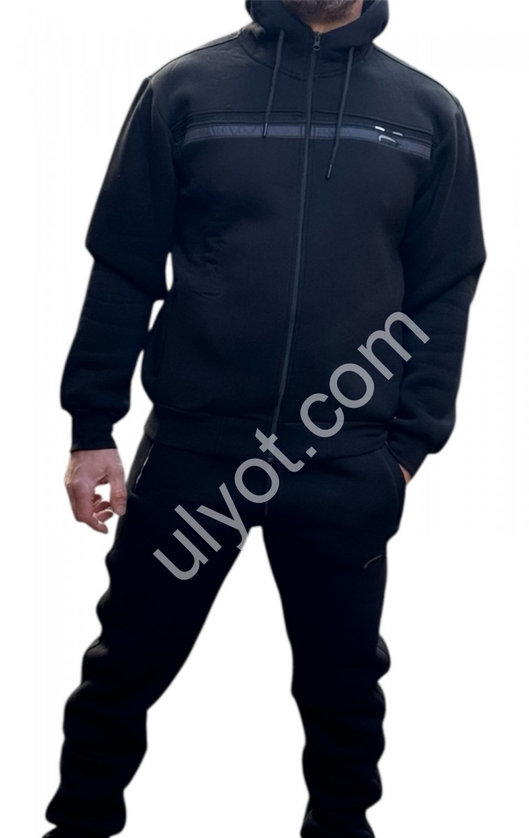 СПОРТ.КОСТЮМ (3XL-5XL) ФЛІС ПРЯМИЙ ЧОРНИЙ 0183