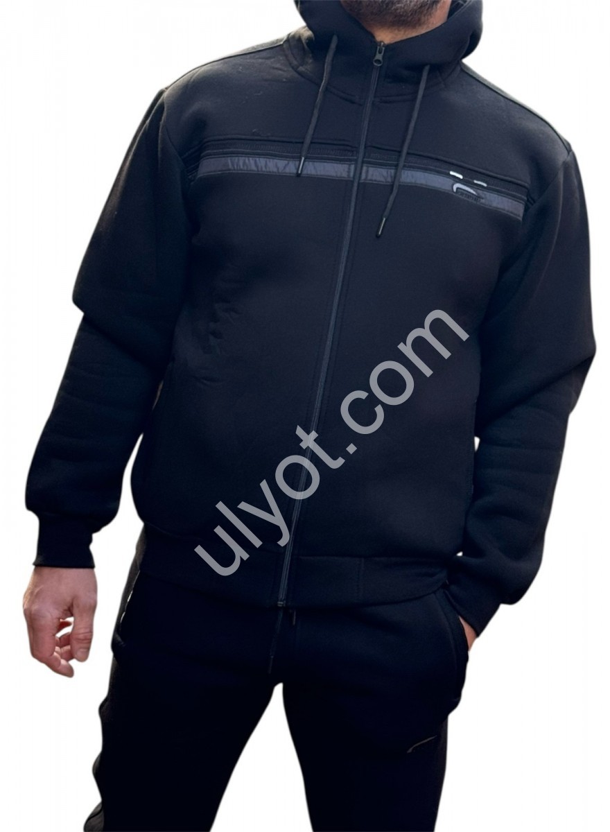 СПОРТ.КОСТЮМ (3XL-5XL) ФЛІС ПРЯМИЙ ЧОРНИЙ 0183