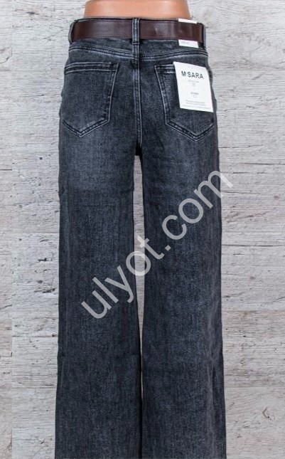 ДЖИНСЫ M.SARA (XS-XL) ГРАФИТ 2091-B