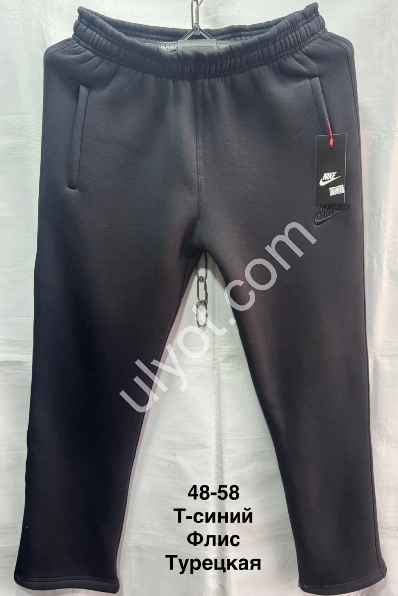 СПОРТ.ШТАНЫ N02 (48-58) ФЛИС ПРЯМОЙ Т.СИНИЙ 