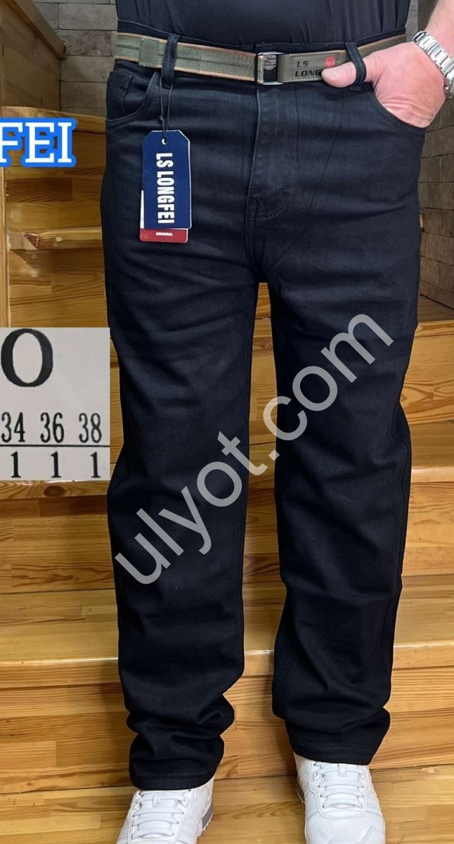 ДЖИНСЫ LONGFEI (29-38) ЧЕРНЫЙ 920
