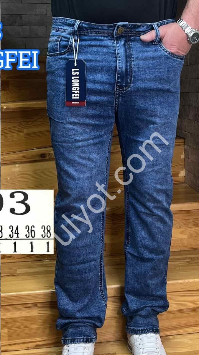 ДЖИНСЫ LONGFEI (29-38) Т.СИНИЙ 393