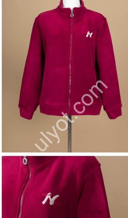 КОФТА JJF (XL-3XL) ПЛЮШ МАЛИНА 371140